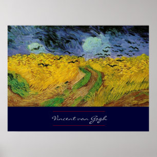 Weizenfeld mit Krähen von van Gogh Poster Print