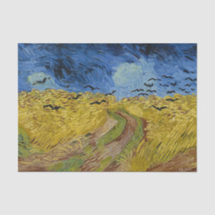 Weizenfeld mit Krähen von Vincent Van Gogh Seidenpapier