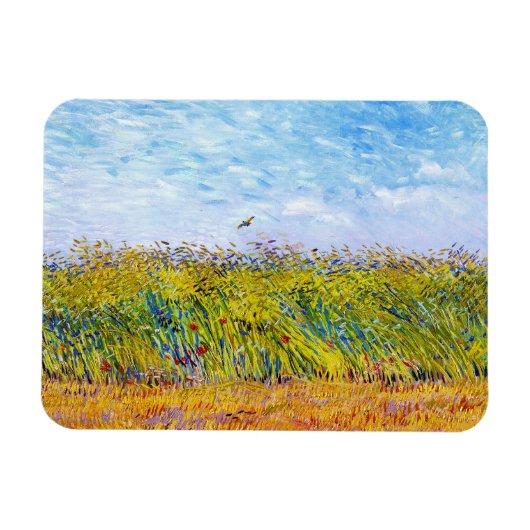 Weizenfeld mit Lark von Vincent Van Gogh Magnet (Horizontal)