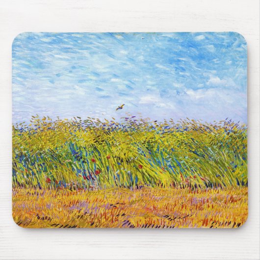Weizenfeld mit Lark von Vincent Van Gogh Mousepad (Vorne)