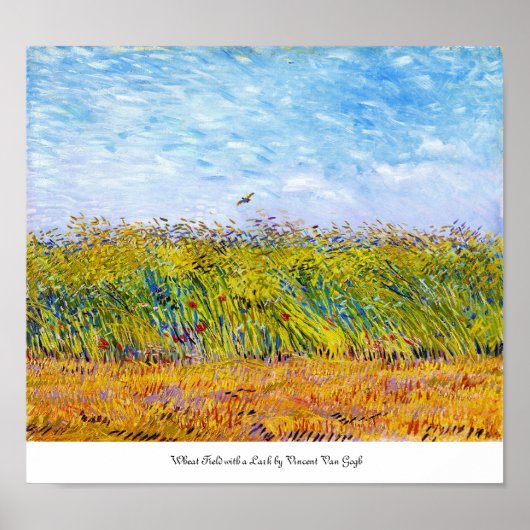 Weizenfeld mit Lark von Vincent Van Gogh Poster (Vorne)