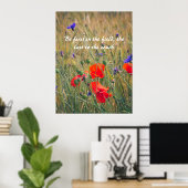 Weizenfeld mit Mohn und Maisblumen Poster (Heimbüro)