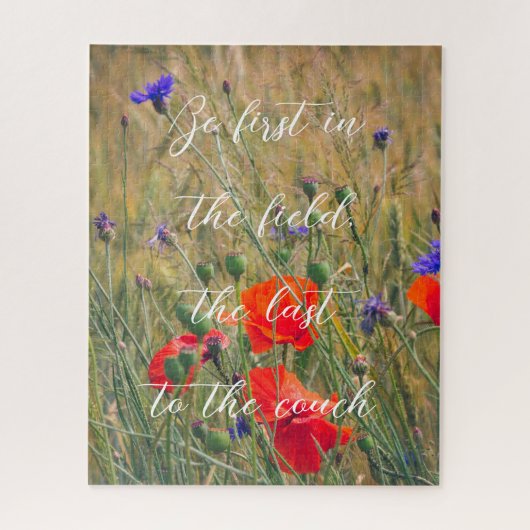 Weizenfeld mit Mohn und Maisblumen Puzzle (Vertikal)
