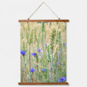 Weizenfeld mit Mohn und Maisblumen Wandteppich Mit Holzrahmen (Vorderseite 2)