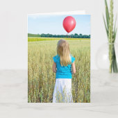 Weizenfeld mit rotem Ballon Karte (Vorderseite)