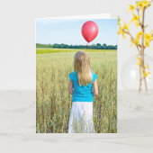 Weizenfeld mit rotem Ballon Karte (Gelbe Blume)