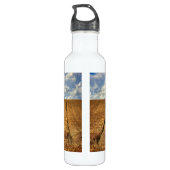 Weizenfeld mit Traktor Tracks Edelstahlflasche (Rückseite)