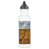 Weizenfeld mit Traktor Tracks Edelstahlflasche (Rechts)
