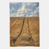 Weizenfeld mit Traktor Tracks Handtuch (Vertikal)