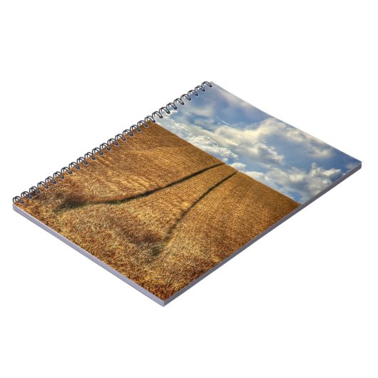 Weizenfeld mit Traktor Tracks Notizblock (Linke Seite)