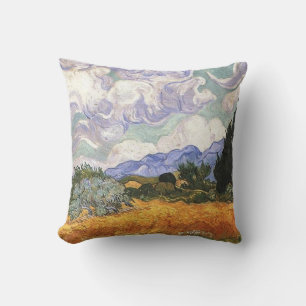 Weizenfeld mit Zypresse von Van Gogh. Kissen