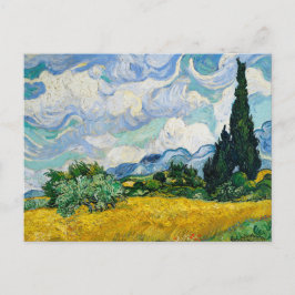 Weizenfeld mit Zypressen 1889, Vincent Van Gogh Postkarte