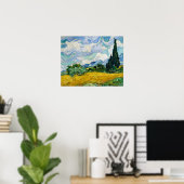 Weizenfeld mit Zypressen (1889) von Vincent Poster (Heimbüro)