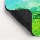 Weizenfeld mit Zypressen Blau-grün: Mousepad (Ecke)