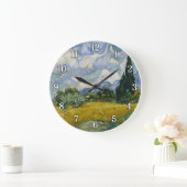 Weizenfeld mit Zypressen Große Wanduhr (Zuhause)