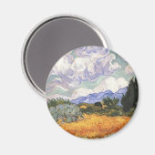 Weizenfeld mit Zypressen Magnet (Vorderseite/Rückseite)