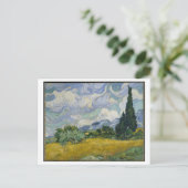 Weizenfeld mit Zypressen Malerei von Van Gogh Postkarte (Stehend Vorderseite)
