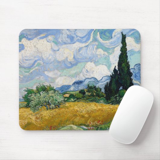 Weizenfeld mit Zypressen, Mousepad (Mit Mouse)