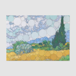 Weizenfeld mit Zypressen nach Vincent van Gogh Seidenpapier