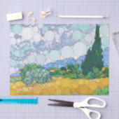 Weizenfeld mit Zypressen nach Vincent van Gogh Seidenpapier (Handwerk)