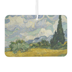 Weizenfeld mit Zypressen, Ölmalerei, Van Gogh Autolufterfrischer