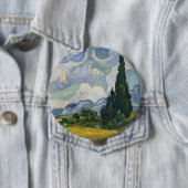 Weizenfeld mit Zypressen, Ölmalerei, Van Gogh Button (Beispiel)