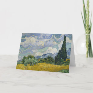 Weizenfeld mit Zypressen, Ölmalerei, Van Gogh Karte