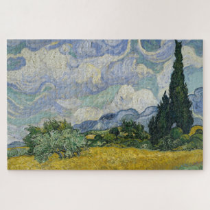 Weizenfeld mit Zypressen, Ölmalerei, Van Gogh Puzzle