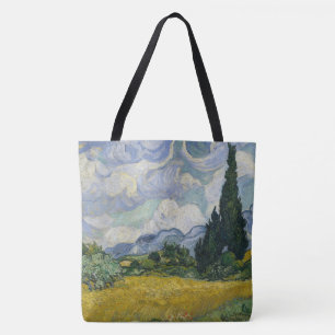 Weizenfeld mit Zypressen, Ölmalerei, Van Gogh Tasche