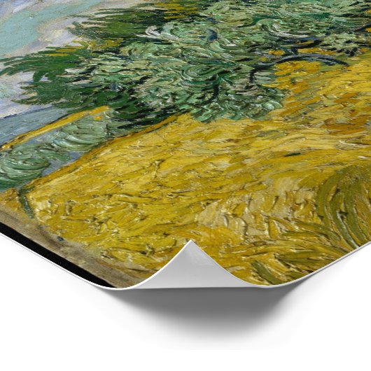 Weizenfeld mit Zypressen Poster (Ecke)