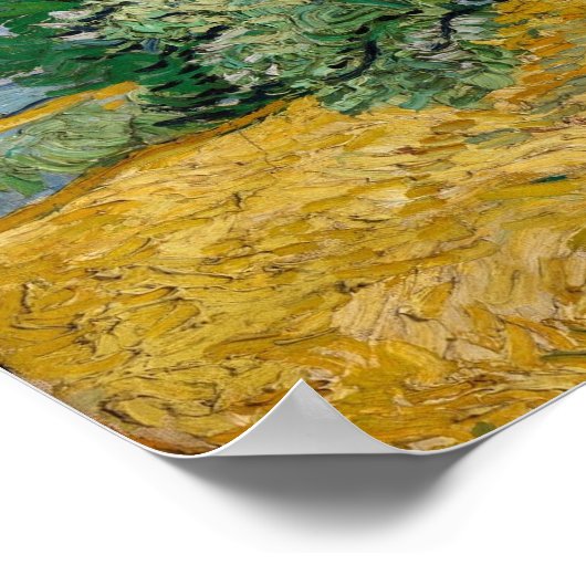 Weizenfeld mit Zypressen-Poster Poster (Ecke)