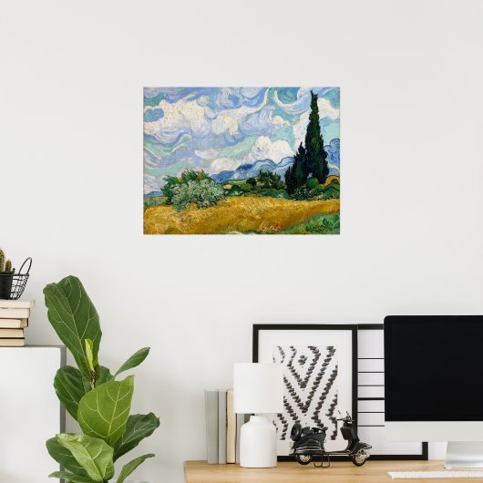 Weizenfeld mit Zypressen-Poster Poster (Heimbüro)