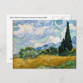 Weizenfeld mit Zypressen Postkarte (Vorne/Hinten)