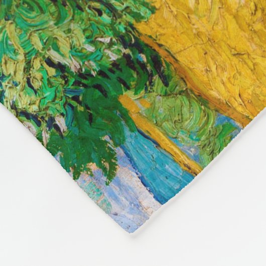 Weizenfeld mit Zypressen, Van Gogh Fleecedecke (Ecke)