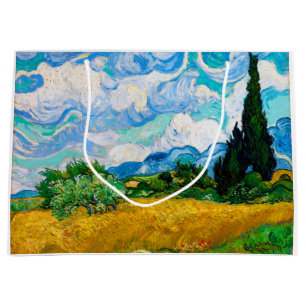 Weizenfeld mit Zypressen, Van Gogh Große Geschenktüte