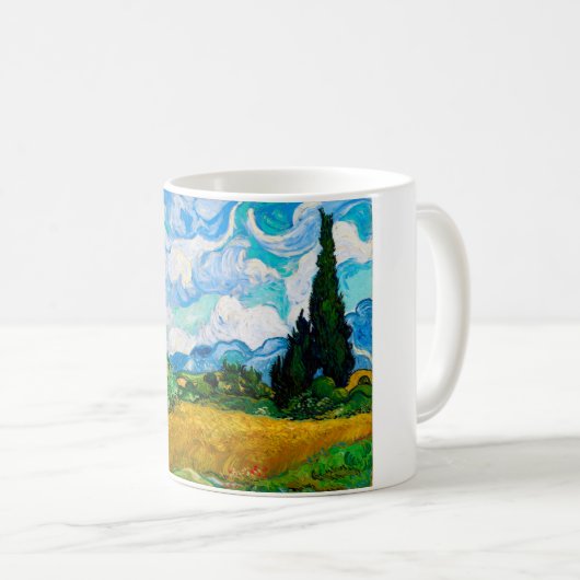 Weizenfeld mit Zypressen, Van Gogh Kaffeetasse (VorderseiteRechts)