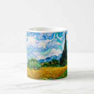 Weizenfeld mit Zypressen, Van Gogh Kaffeetasse