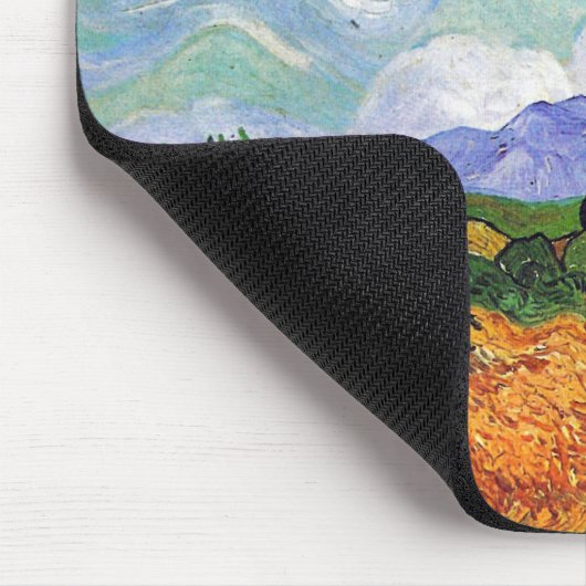 Weizenfeld mit Zypressen Van Gogh Kunsthandwerk Mousepad (Ecke)