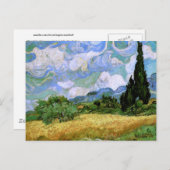 Weizenfeld mit Zypressen Van Gogh Kunsthandwerk Postkarte (Vorne/Hinten)
