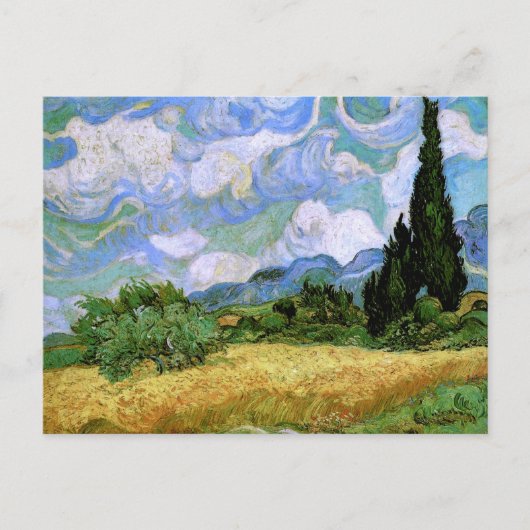 Weizenfeld mit Zypressen Van Gogh Kunsthandwerk Postkarte (Vorderseite)