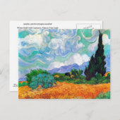 Weizenfeld mit Zypressen Van Gogh Kunsthandwerk Postkarte (Vorne/Hinten)