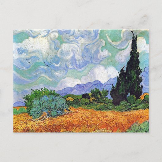 Weizenfeld mit Zypressen Van Gogh Kunsthandwerk Postkarte (Vorderseite)