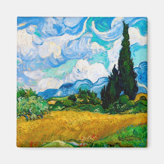 Weizenfeld mit Zypressen, Van Gogh Magnet (Vorne)