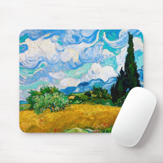 Weizenfeld mit Zypressen, Van Gogh Mousepad (Mit Mouse)