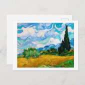 Weizenfeld mit Zypressen, Van Gogh Postkarte (Vorne/Hinten)