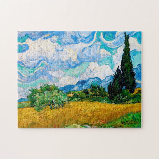 Weizenfeld mit Zypressen, Van Gogh Puzzle (Horizontal)