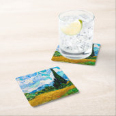 Weizenfeld mit Zypressen, Van Gogh Rechteckiger Pappuntersetzer (Vor Ort)