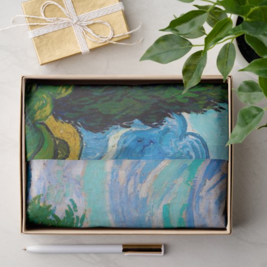 Weizenfeld mit Zypressen, Van Gogh Seidenpapier (Geschenk)