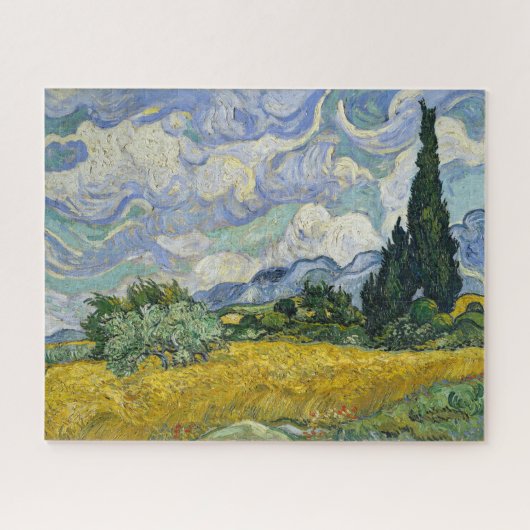 Weizenfeld mit Zypressen Vincent Van Gogh 1889 Puzzle (Horizontal)