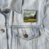 Weizenfeld mit Zypressen, Vincent Van Gogh Button (Beispiel)